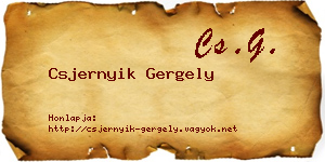 Csjernyik Gergely névjegykártya