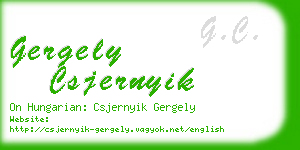 gergely csjernyik business card